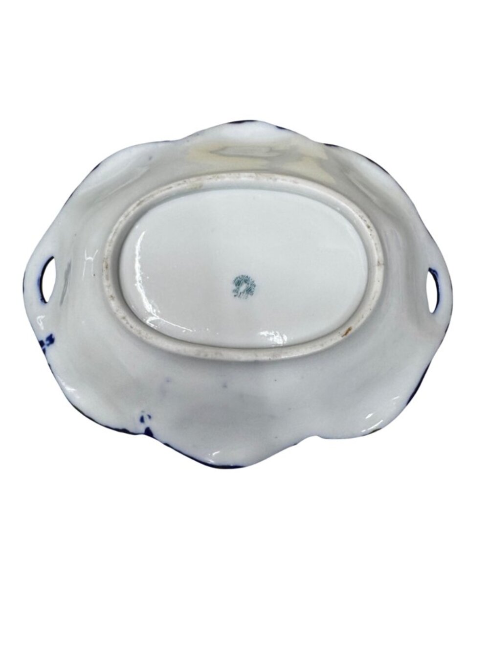 Vintage Imperial Nippon Porcelain Bowl Handles Cobalt Blue Gold Floral Gilt 10.5 - Picture 10 of 10